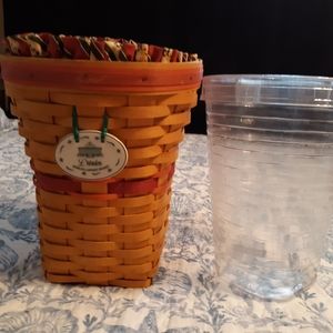 Longaberger 1998 Snapdragon Vase Basket Combo